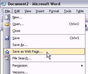 Save As HTML