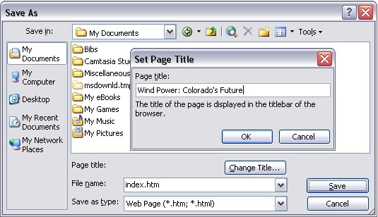 Title Dialog