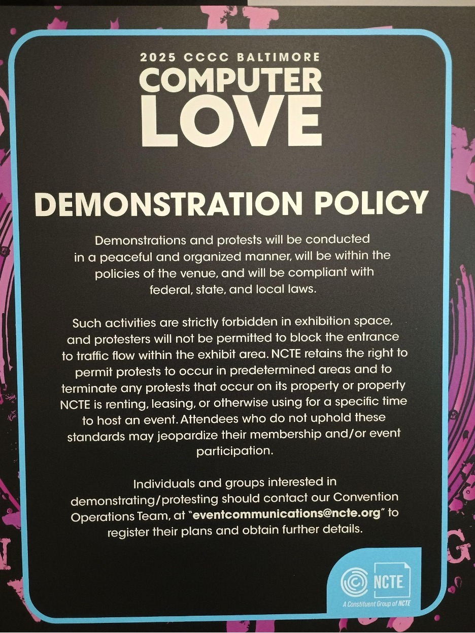 Figure 5: A large posterboard presenting the CCCC 2025 Demonstration Policy